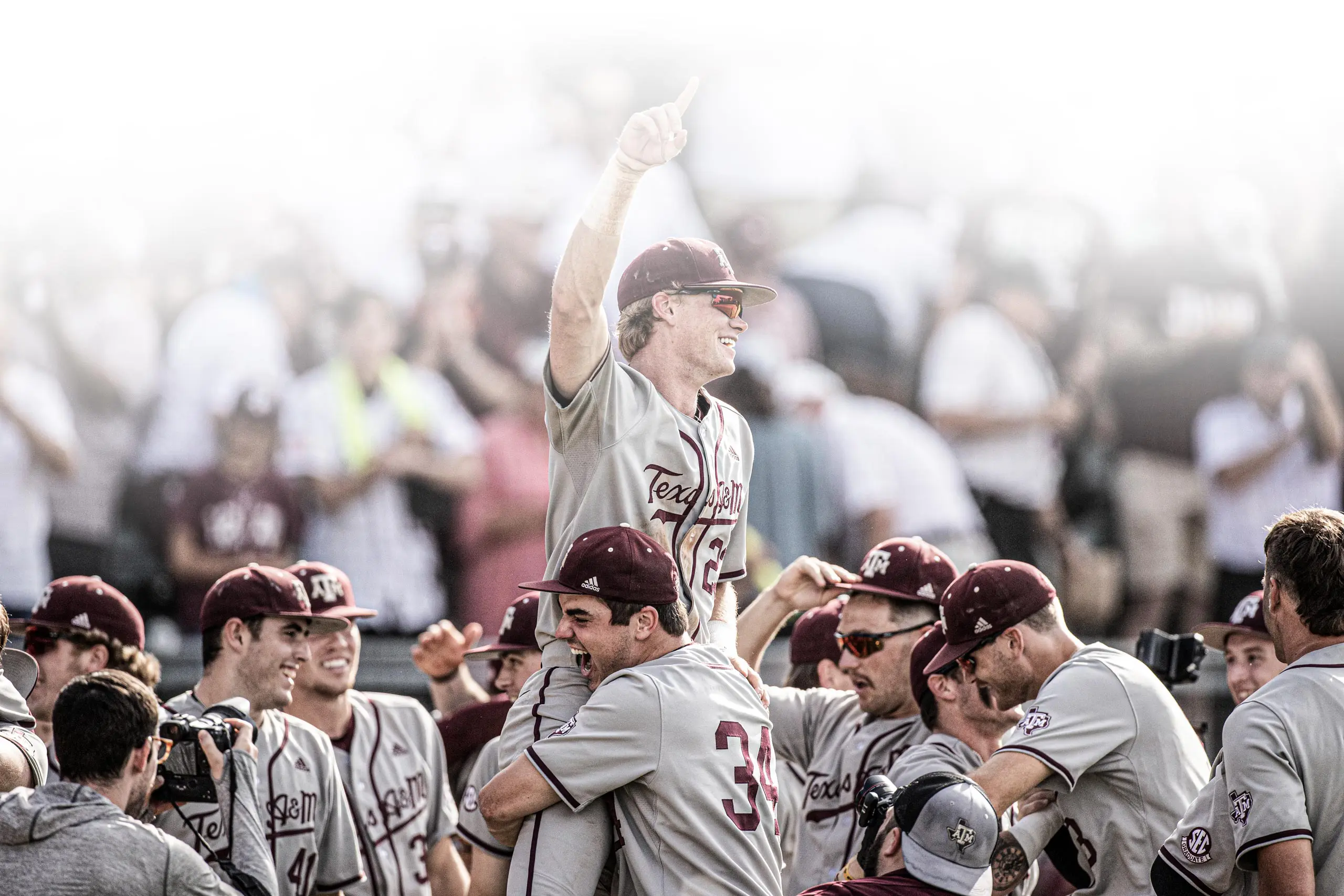 Baseball team celebrating