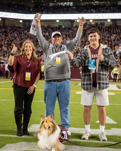 Family on field