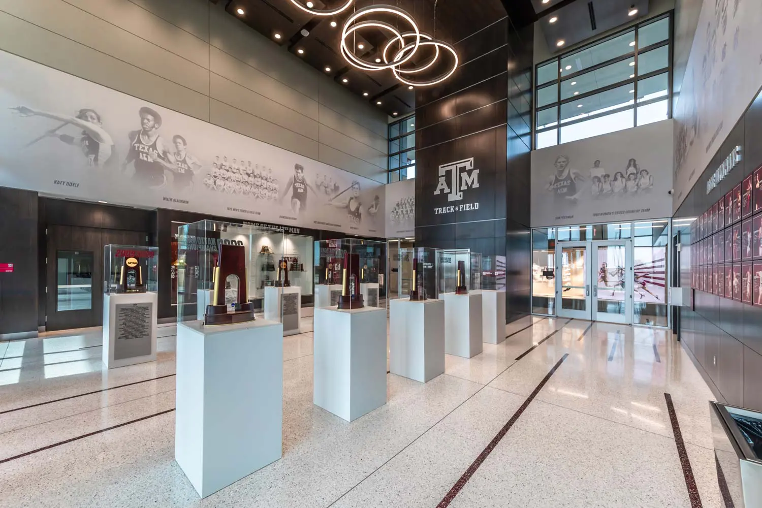 A room with trophy cases