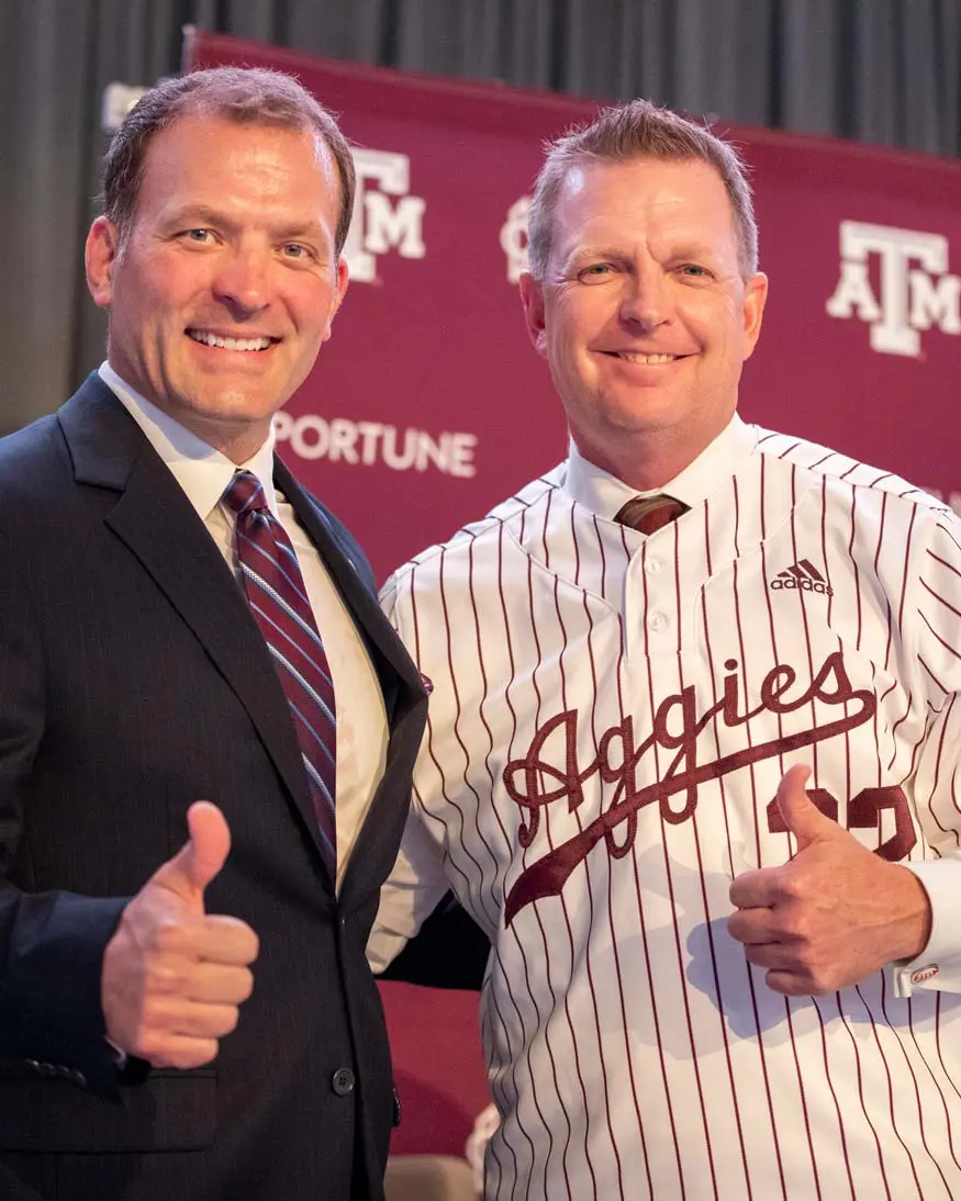 Jim Schlossnagle with a gentleman giving thumbs up