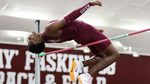 track athlete doing the high jump